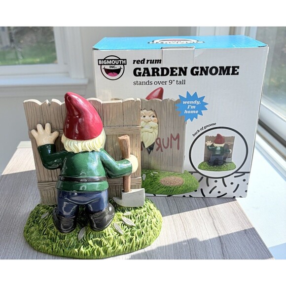 “Here’s Gnomey” red rum Garden Gnome - The Shining Movie Themed Big Mouth Inc - Picture 3 of 9